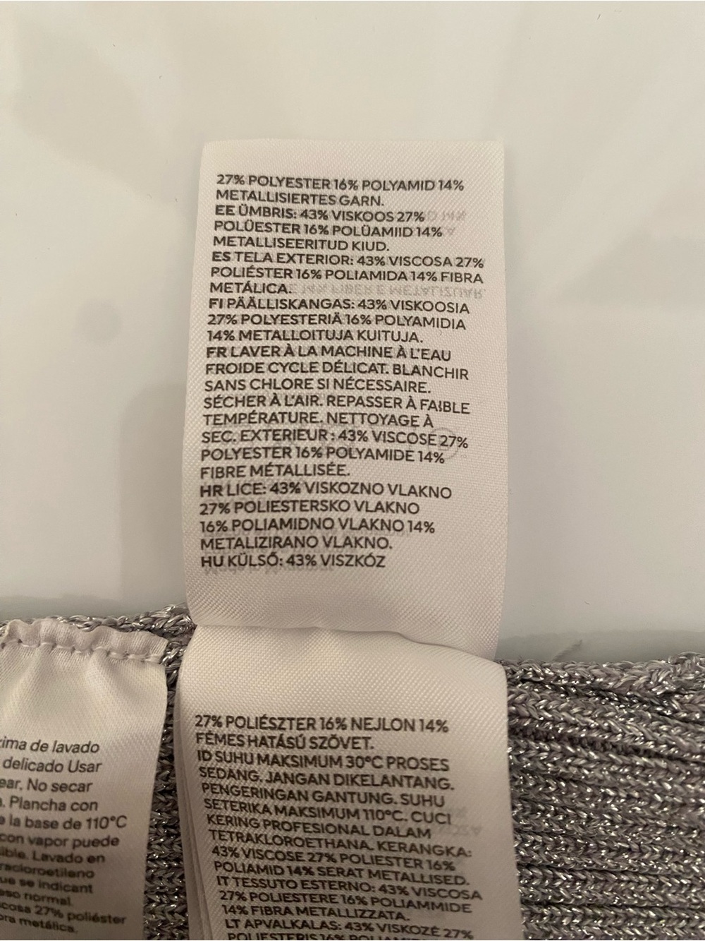 Silver shimmery Ribbed Camisole/Tank Top (cropped) - Picture 6 of 7